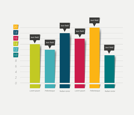 Flat chart, graph. Simply color editable. Infographics elements.のイラスト素材
