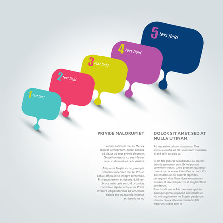 Speech bubble template. Numbered chart. Infographic element.のイラスト素材