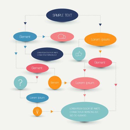 Flow chart scheme. Infographics elements. Vector design.のイラスト素材