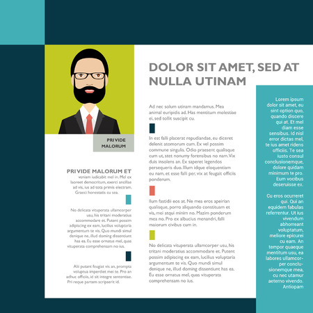 Booklet page. Magazine layout for infographics. Web template.のイラスト素材