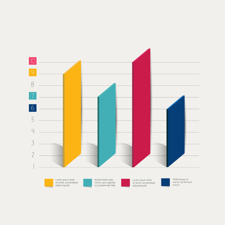 3D bar chart graph. Infographic element.のイラスト素材