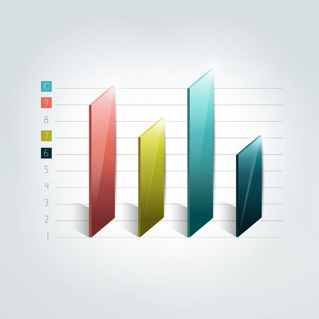 3D bar chart graph. Infographic element.のイラスト素材