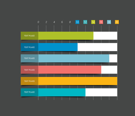 Flat chart graph. Simply editable color. Infographics elements.のイラスト素材
