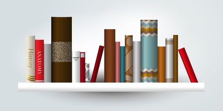 Book shelf. Vector illustration. Bookstore indoor.のイラスト素材