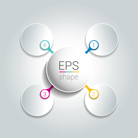 Four steps circle scheme, chart, diagram module.のイラスト素材