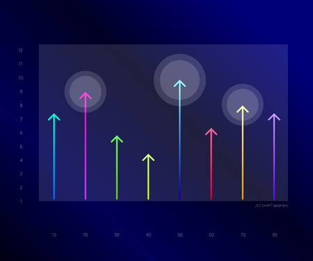 Exclusive dark blue bussiness chart, graph. Line arrows design. Infographic.のイラスト素材
