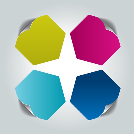 Round 4 steps infographic template. Diagram, banner template without text. Vector.のイラスト素材