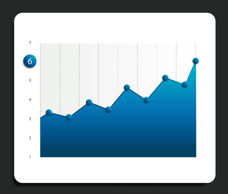 Area chart, graph. Simply editable color. Infographics elements.のイラスト素材