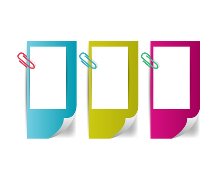 3 Color paper stickers. Vector.のイラスト素材