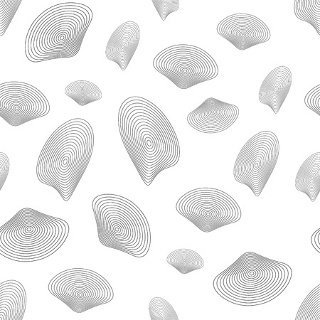 Vector seamless pattern. Spiral stylish texture. Repeating line mussel.のイラスト素材