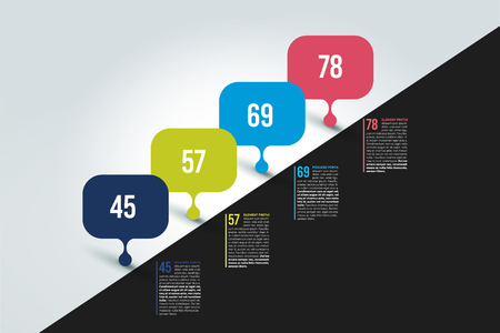 Step by step template. Numbered chart. Infographic element.のイラスト素材