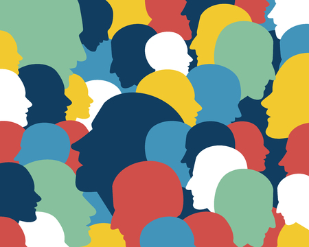 People profile heads. Vector background pattern.のイラスト素材