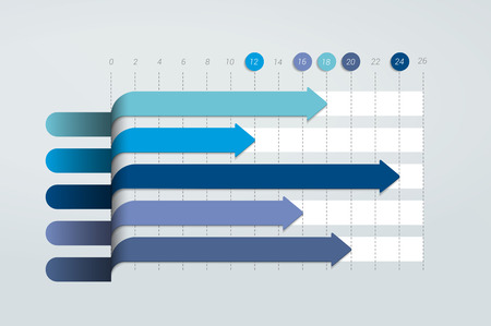 Flat chart, graph. Simply color editable. Infographics elements.のイラスト素材