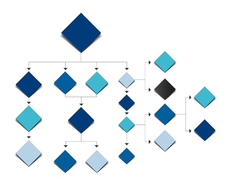 Big flow chart. Colored shadows scheme.