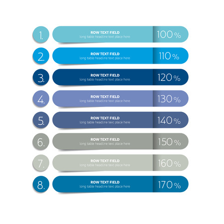 Table, schedule design template with 8 row. Vector banner.のイラスト素材