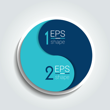 Two element circle infographic chart. Ying Yang infographic template. Two in one.のイラスト素材
