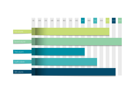 Flat chart, graph. Simply color editable. Infographics elements.のイラスト素材
