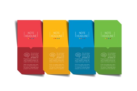 Minimalistic 4 step template, banner, infographic, diagram, chart, column.のイラスト素材