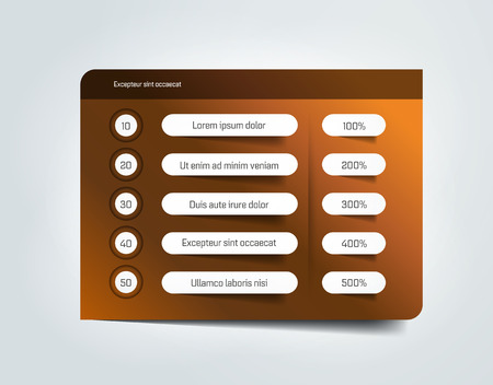 Table, schedule, infographic design template with 5 row. Vector banner.のイラスト素材