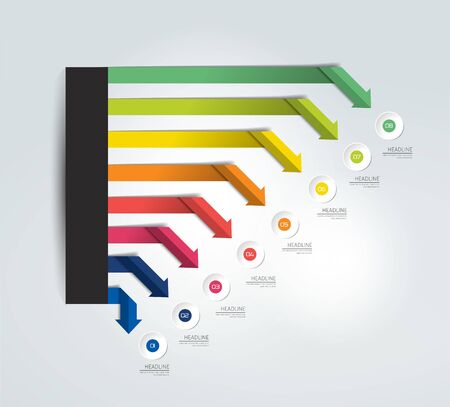 Arrow infographic, chart, scheme, flowchart.のイラスト素材