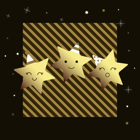 Stars. Cartoon illustration in Christmas style. Vector.のイラスト素材