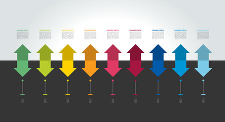 Infographic timeline banner. Step by step report template. Vector.のイラスト素材