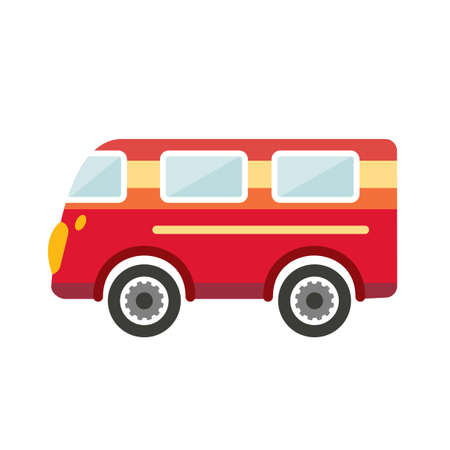 Retro bus, holiday van. Cartoon illustration. Vector.