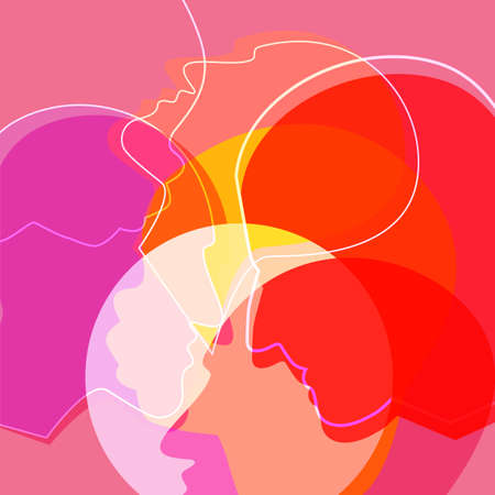 People silhouettes, adult and child. Vector ilustration.のイラスト素材