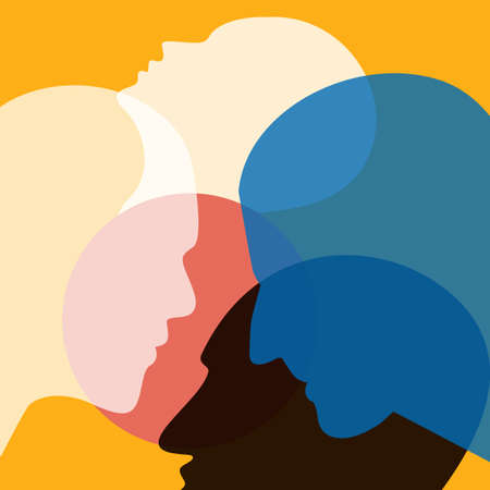 People in discussion. Vector ilustration.のイラスト素材
