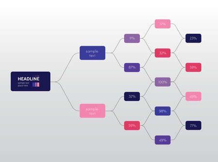 Infographics flowchart. Colored shadows scheme.のイラスト素材