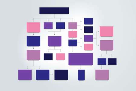 Fowchart. Colored shadows scheme.のイラスト素材