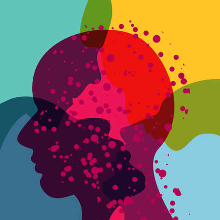 People, human concept. Abstract color background Vector illustration.のイラスト素材