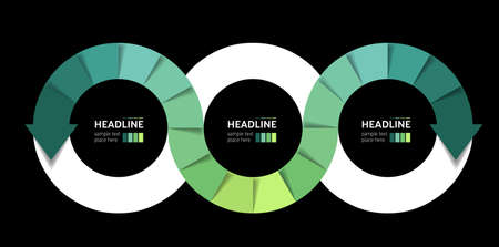 Arrow, devops, infinity infographic. 3 step options template, scheme, diagram, chart.のイラスト素材