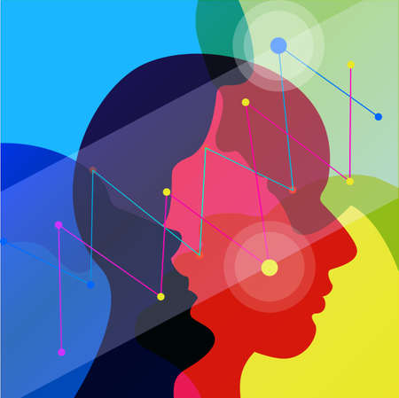 People, human concept. Abstract color background. Vector ilustration.のイラスト素材