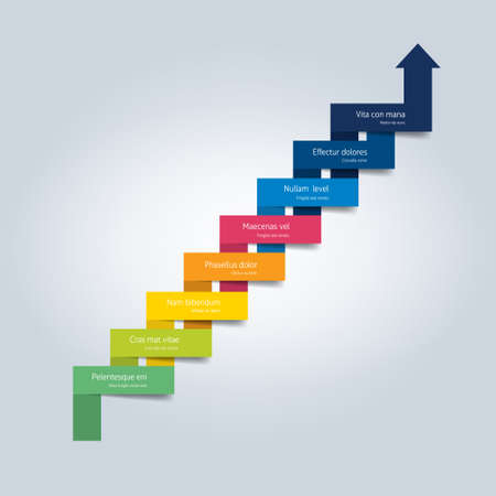 Step by step infographic. Scheme, diagram, template. Vector.のイラスト素材