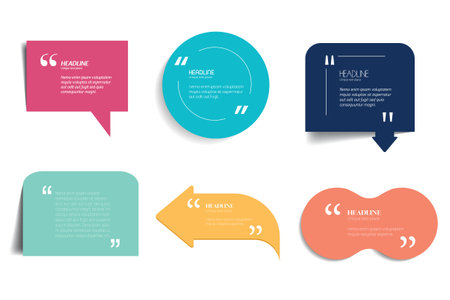 Quote frames, Text in speech bubbles, text fields.のイラスト素材