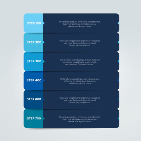 Table, schedule design template with 7 rows. Vector banner.のイラスト素材