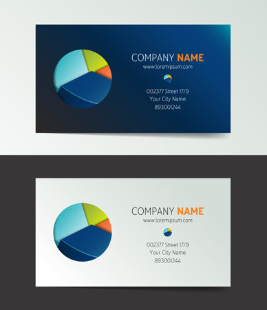 Business Card. Modern simple dark and white clean minimalistic template. Vector.のイラスト素材