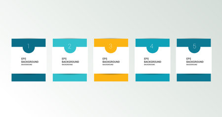 Five step arrow template for presentation. 4 steps options, elements, infographic.のイラスト素材