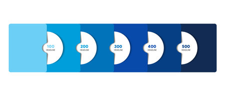 5 step infographic. Five number timeline, template. Vector.のイラスト素材