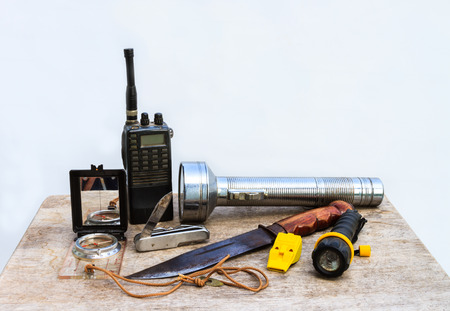 Equitment for you when go to jungle の写真素材