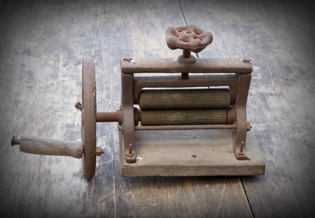 Antique  squid  grinder about 100 years of ageの写真素材