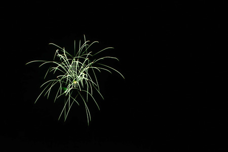 Firework at night in Ubon Ratchathani, Thailandの写真素材