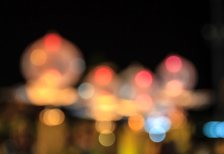 Beautiful  bokeh of lights at nightの写真素材