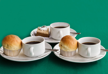 Brewed hot coffee is available for everyone.の写真素材