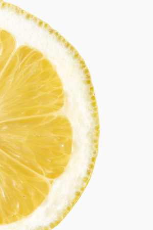 Slice of lemon close up. Lemon fruitの写真素材
