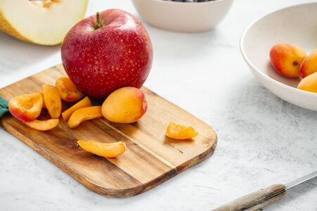 Dietary healthy food from fresh fruits. Cooking healthy diet eatingの写真素材