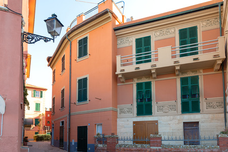 Beautiful street in a Sestri Levante, Genoa, Italyのeditorial素材