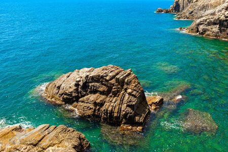 Beautiful seascape in Cinque Terre Italyの写真素材