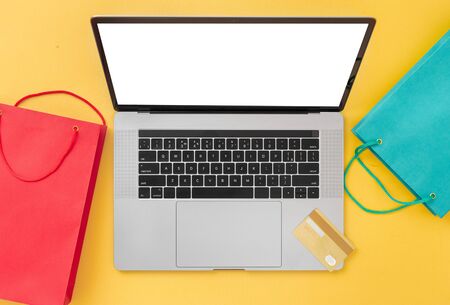 Home Internet Shopping Ecommerce Concept top viewの写真素材